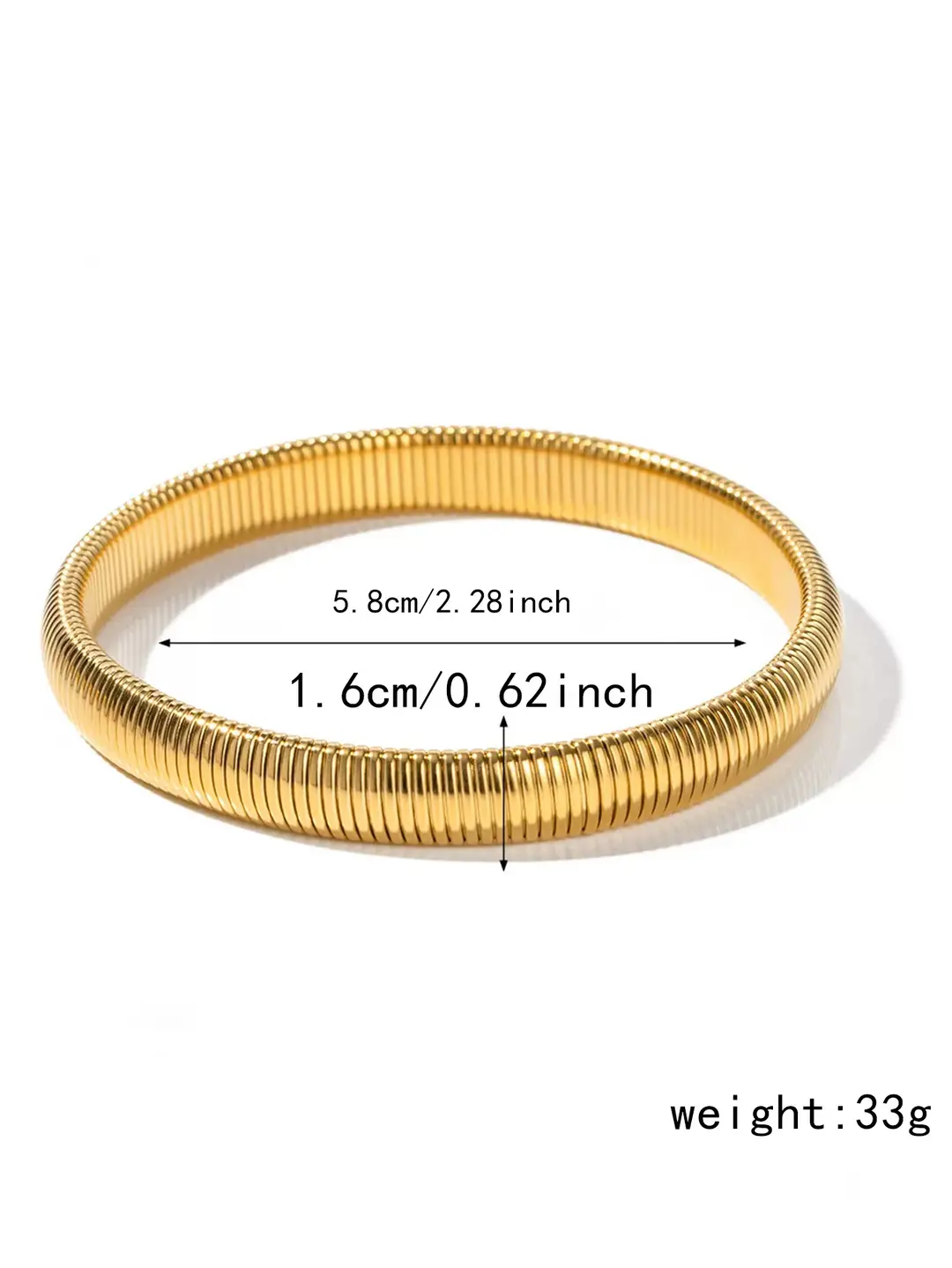 Thick European and American cross-border popular jewelry elastic wide titanium steel bracelet female light luxury niche exaggerated metal vertical stripe ring