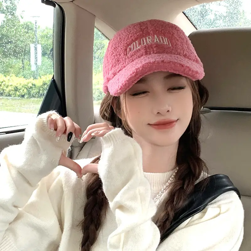 Women's Embroidered Wool Baseball Cap Winter Warm Outdoor - Image 8