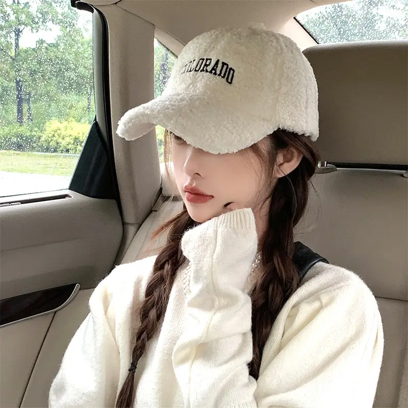 Women's Embroidered Wool Baseball Cap Winter Warm Outdoor - Image 9