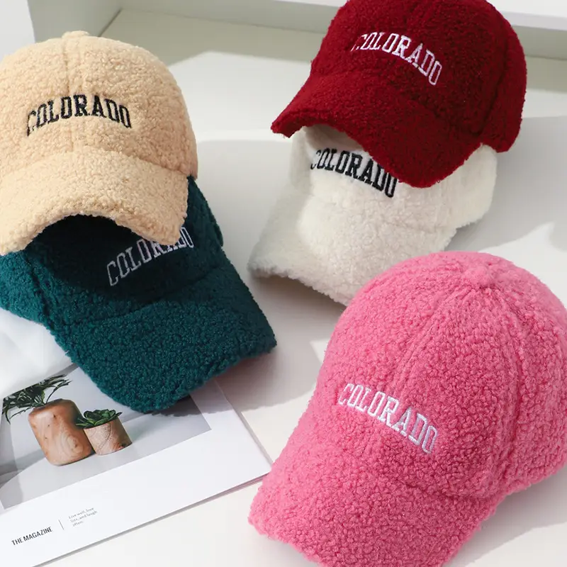 Women's Embroidered Wool Baseball Cap Winter Warm Outdoor - Image 10