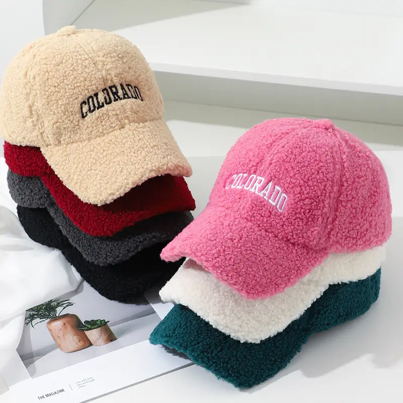 Women's Embroidered Wool Baseball Cap Winter Warm Outdoor - Image 11