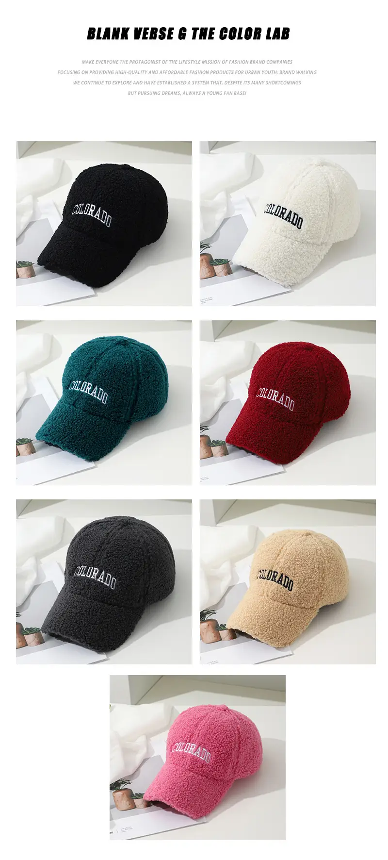 Women's Embroidered Wool Baseball Cap Winter Warm Outdoor — feature 16