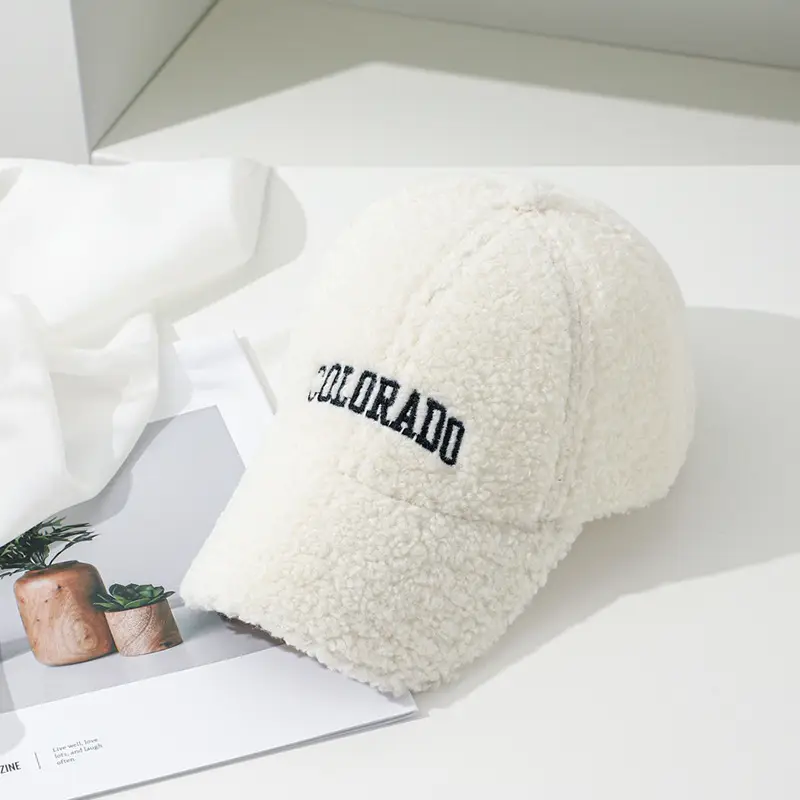 Women's Embroidered Wool Baseball Cap Winter Warm Outdoor - Image 2