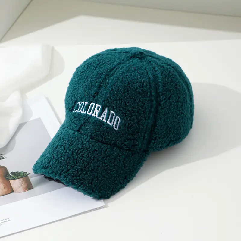 Women's Embroidered Wool Baseball Cap Winter Warm Outdoor - Image 3