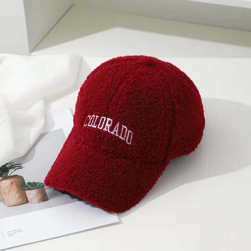 Women's Embroidered Wool Baseball Cap Winter Warm Outdoor - Image 4