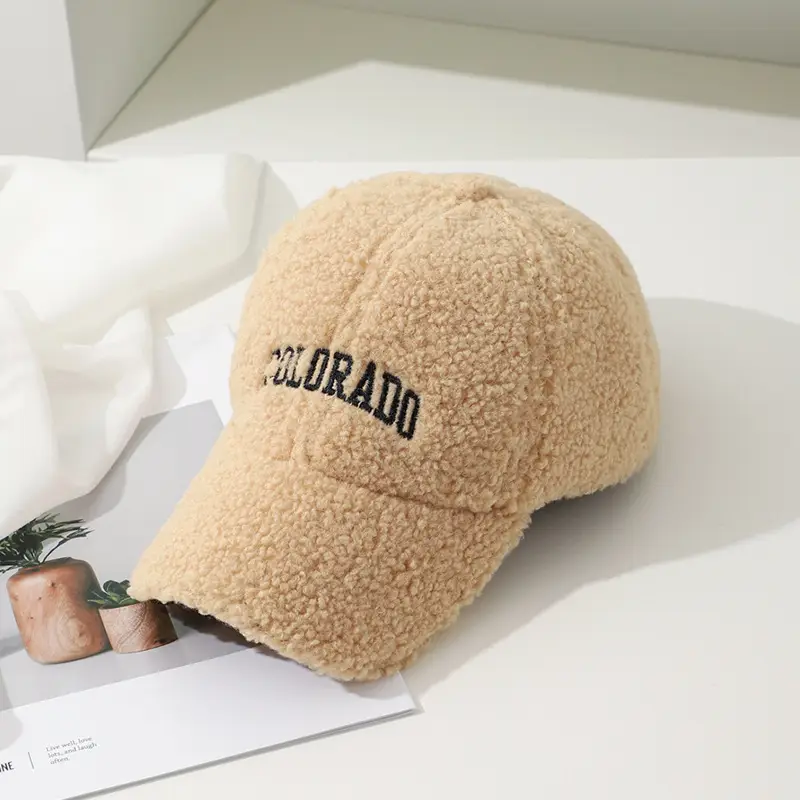 Women's Embroidered Wool Baseball Cap Winter Warm Outdoor - Image 6