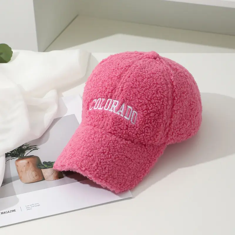 Women's Embroidered Wool Baseball Cap Winter Warm Outdoor - Image 7