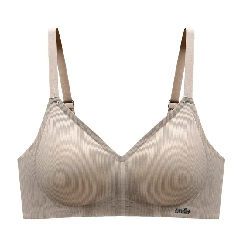 Red Adjustable Wireless Breast Bra for Women - Image 4