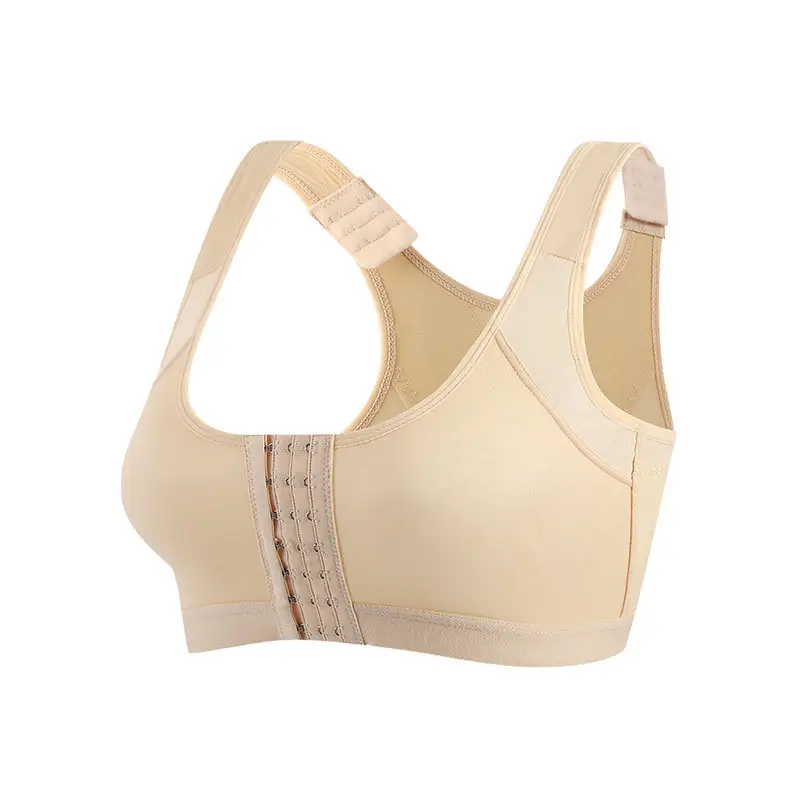 Cross-border European and American front buckle closed sports plus size wireless underwear women's adjustable open push-up bra