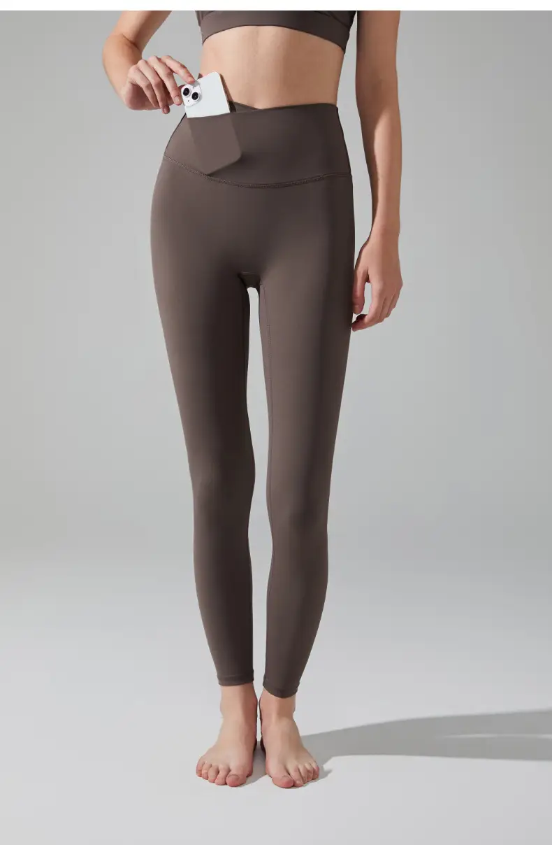 Women's Tight High Waist Yoga Pants Peach No Line — feature 18
