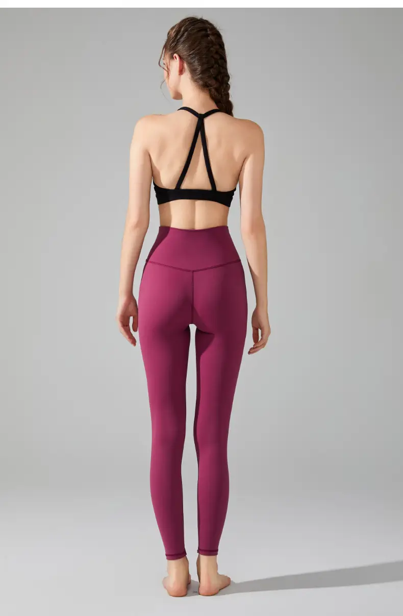 Women's Tight High Waist Yoga Pants Peach No Line — feature 22