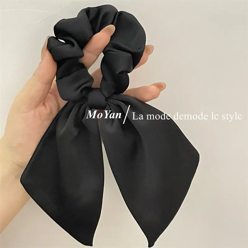 Black French Streamer Bow Headband for Women
