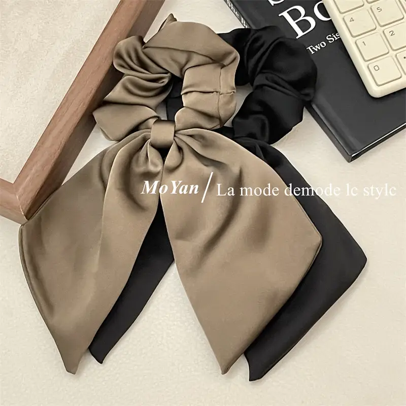 Black French Streamer Bow Headband for Women — feature 12