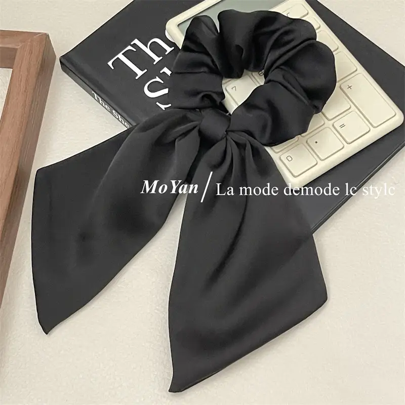 Black French Streamer Bow Headband for Women — feature 19