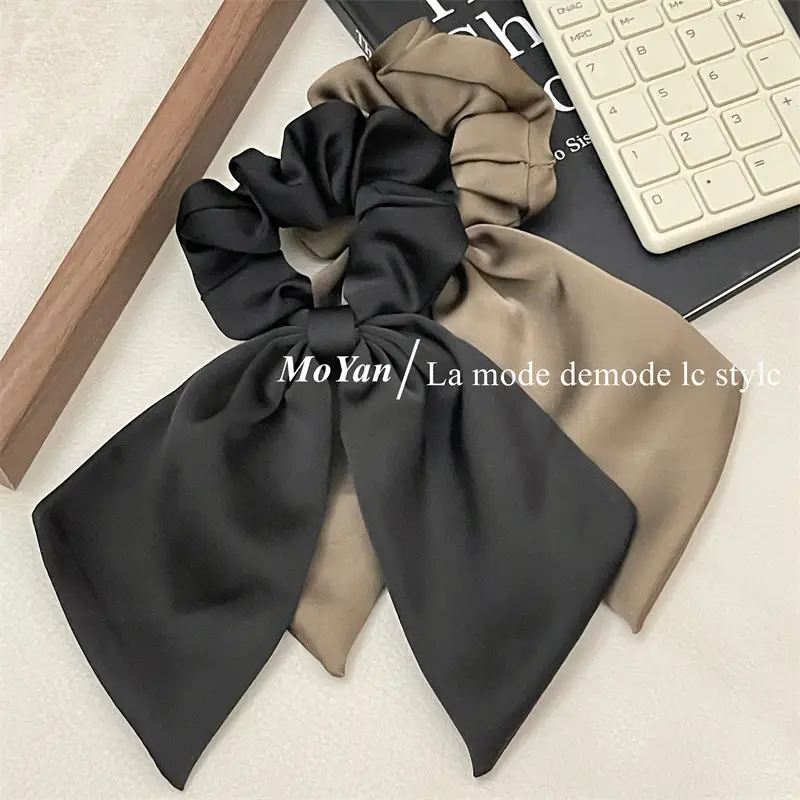 Black French Streamer Bow Headband for Women — feature 5