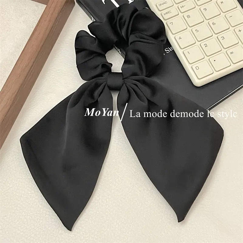 Black French Streamer Bow Headband for Women — feature 7