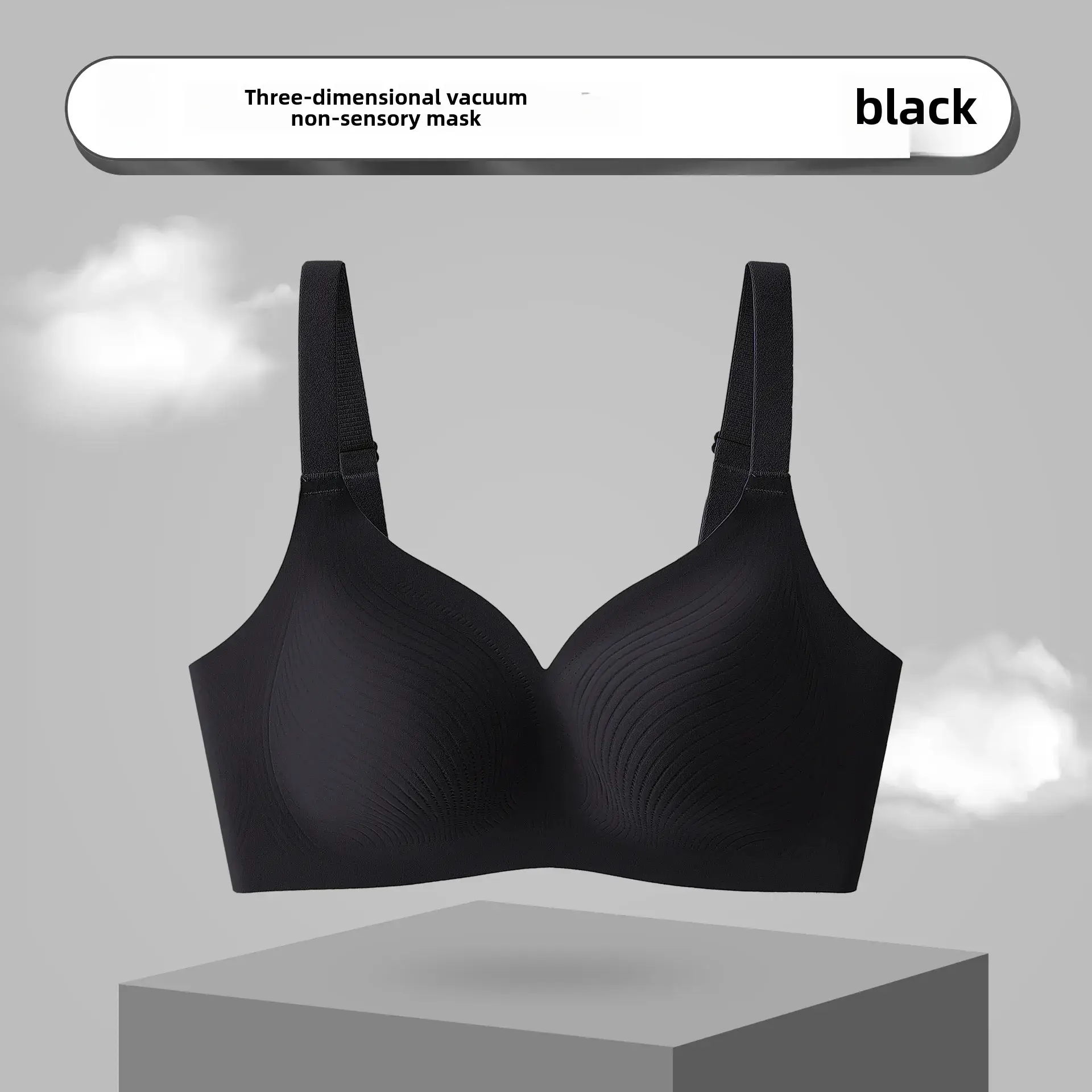 Black Ultra-Thin Seamless Bra for Women - Image 4