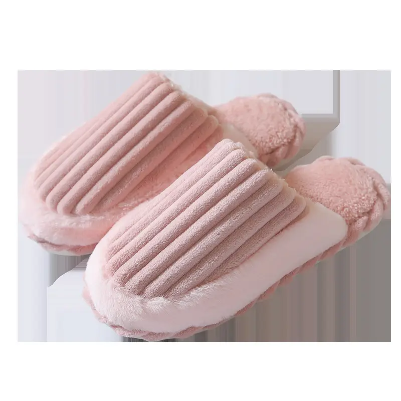 Carefully Selected Autumn and Winter Couple Cotton Slippers for Home Use Indoor Non-Slip Plush Floor Slippers Wholesale Coral Velvet - Image 10