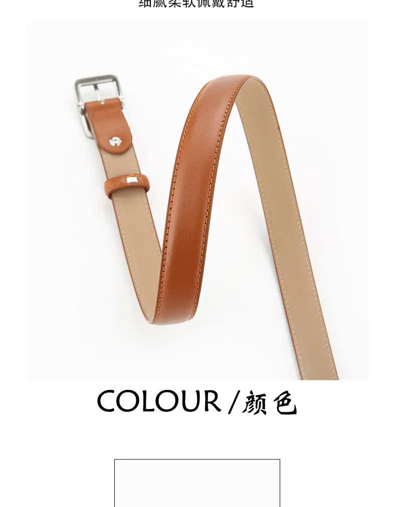 Women Genuine Leather Belt Brown Black White Vintage Style β feature 11