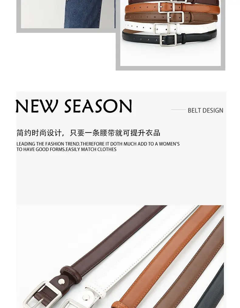 Women Genuine Leather Belt Brown Black White Vintage Style β feature 6
