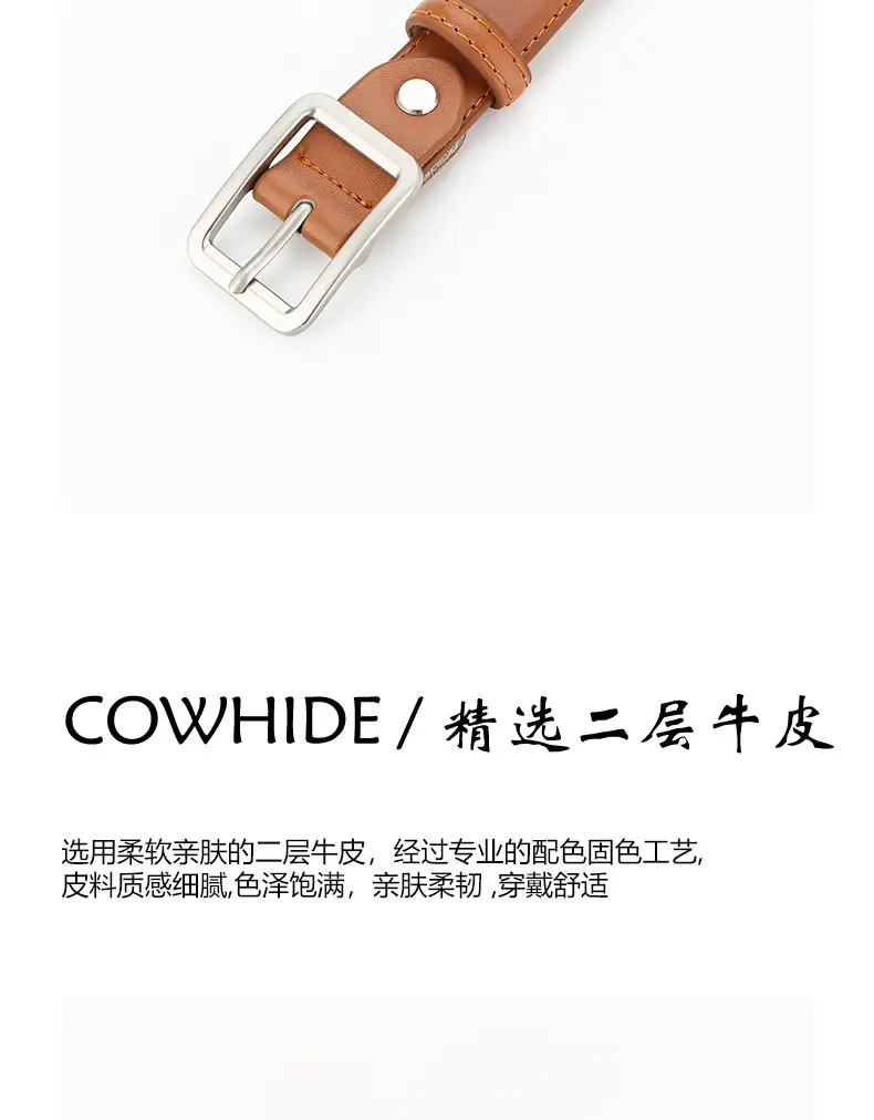 Women Genuine Leather Belt Brown Black White Vintage Style β feature 8