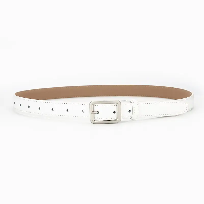 Women Genuine Leather Belt Brown Black White Vintage Style - Image 2