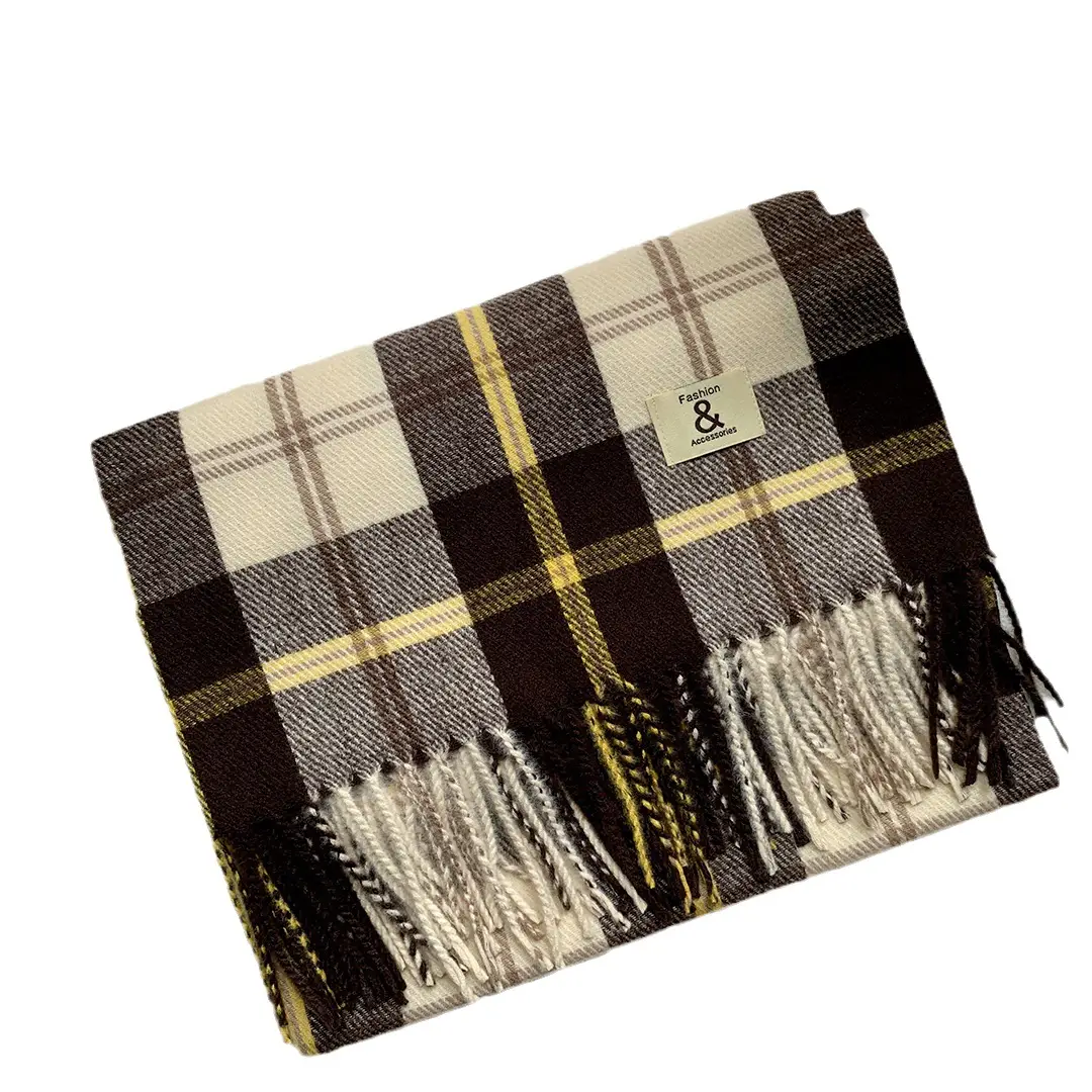 Japanese Plaid Scarf for Women Warm All-Match Winter Shawl - Image 8