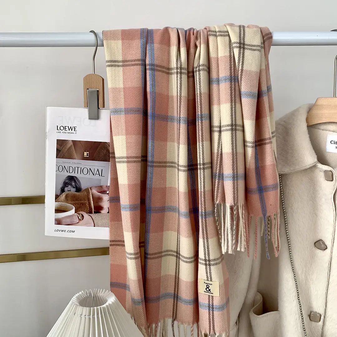 Japanese Plaid Scarf for Women Warm All-Match Winter Shawl - Image 2