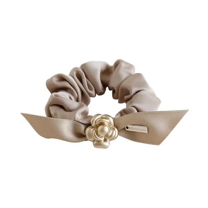 French Style Camellia Hair Bands Black & Peach - Image 7