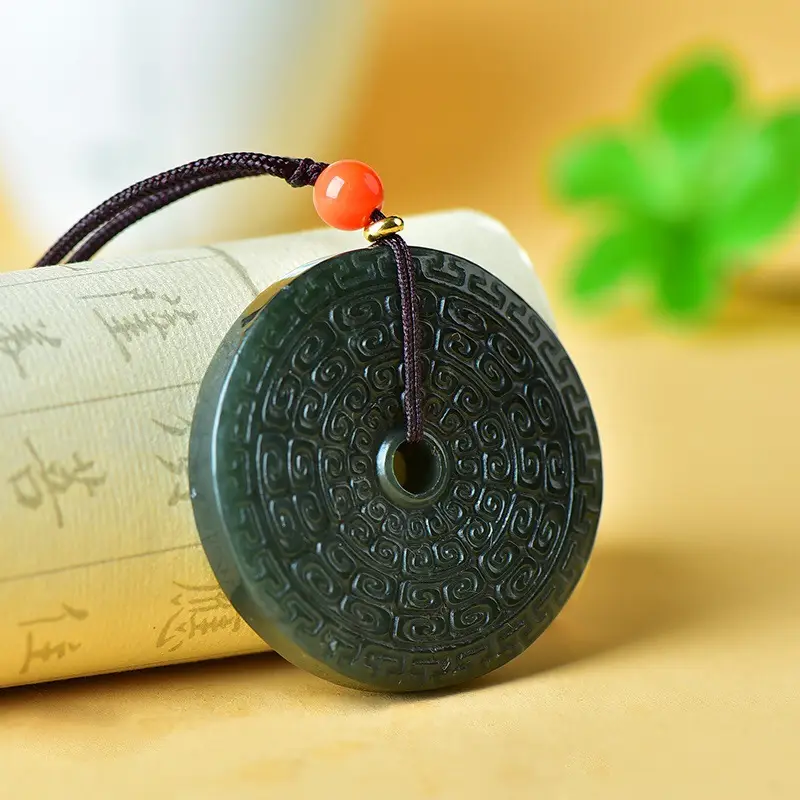 Xinjiang Hetian Jade Antique Pallial Buckle Pendant - Image 3