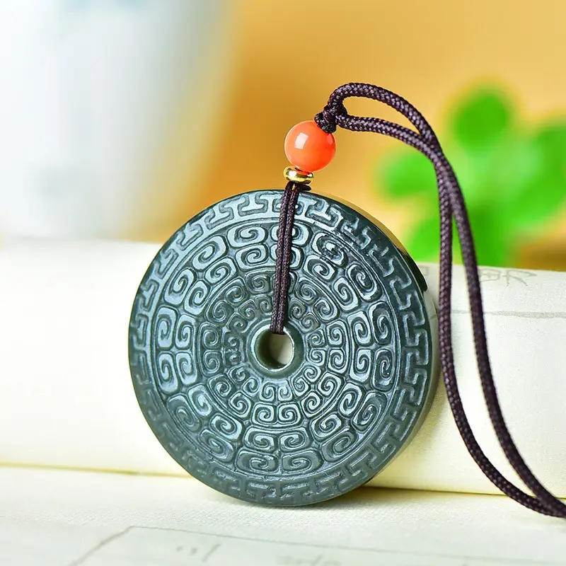 Xinjiang Hetian Jade Antique Pallial Buckle Pendant — feature 5