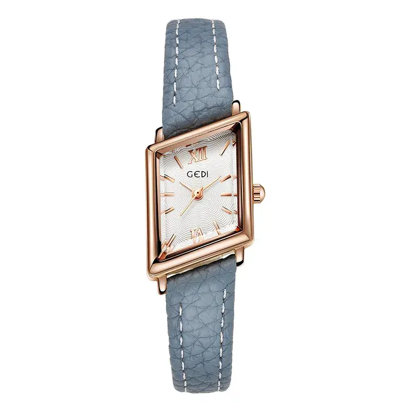 Women's Gold Quartz Watch with Leather Band