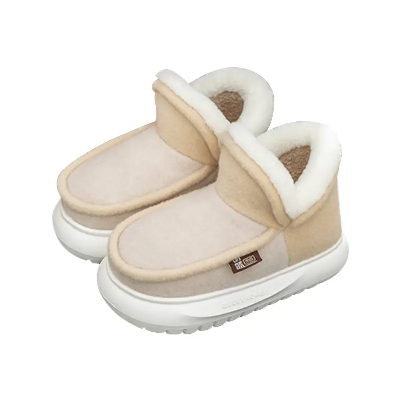 Winter High-Top Cotton Slippers for Women, Warm and Comfortable, with a Soft Cushioning Feel, Suitable for Indoor Use, Couples' Home Slippers, Non-Slip Thick Soles, High Heel, Comfortable for Outdoor Wear