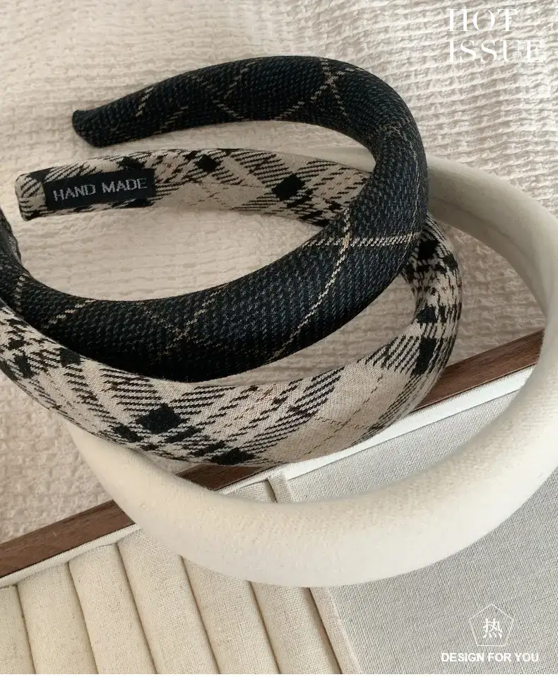 Chanel Style Plaid Headband for Women — feature 3