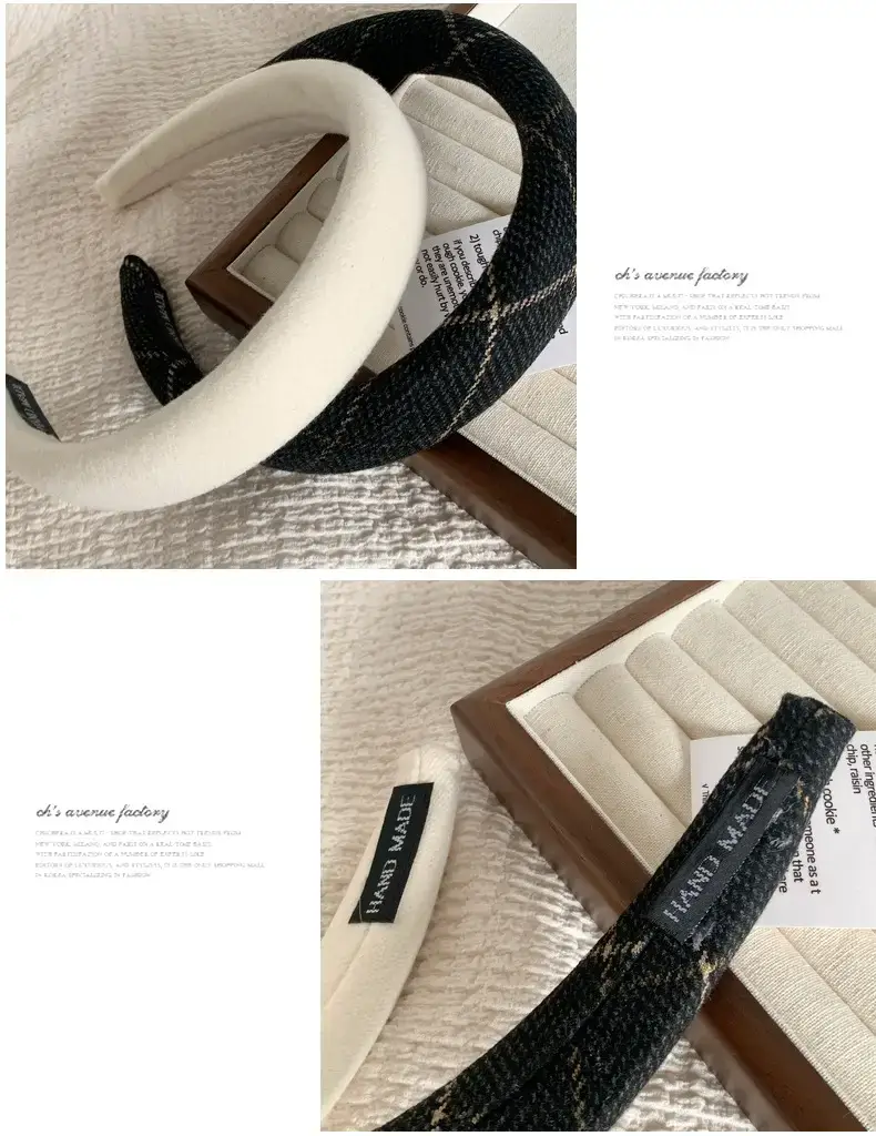 Chanel Style Plaid Headband for Women — feature 9