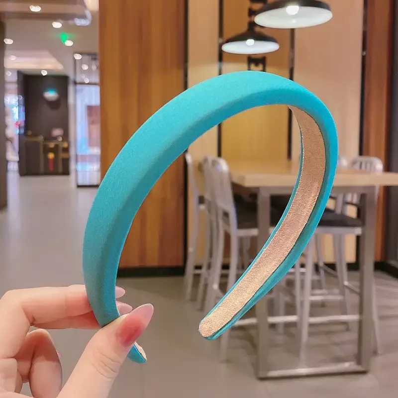 6# light blue wide body sponge hairband