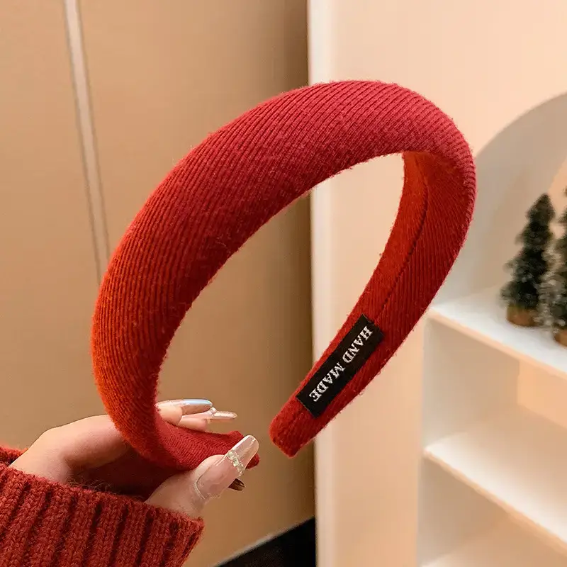Qd16# red twill hair hoop