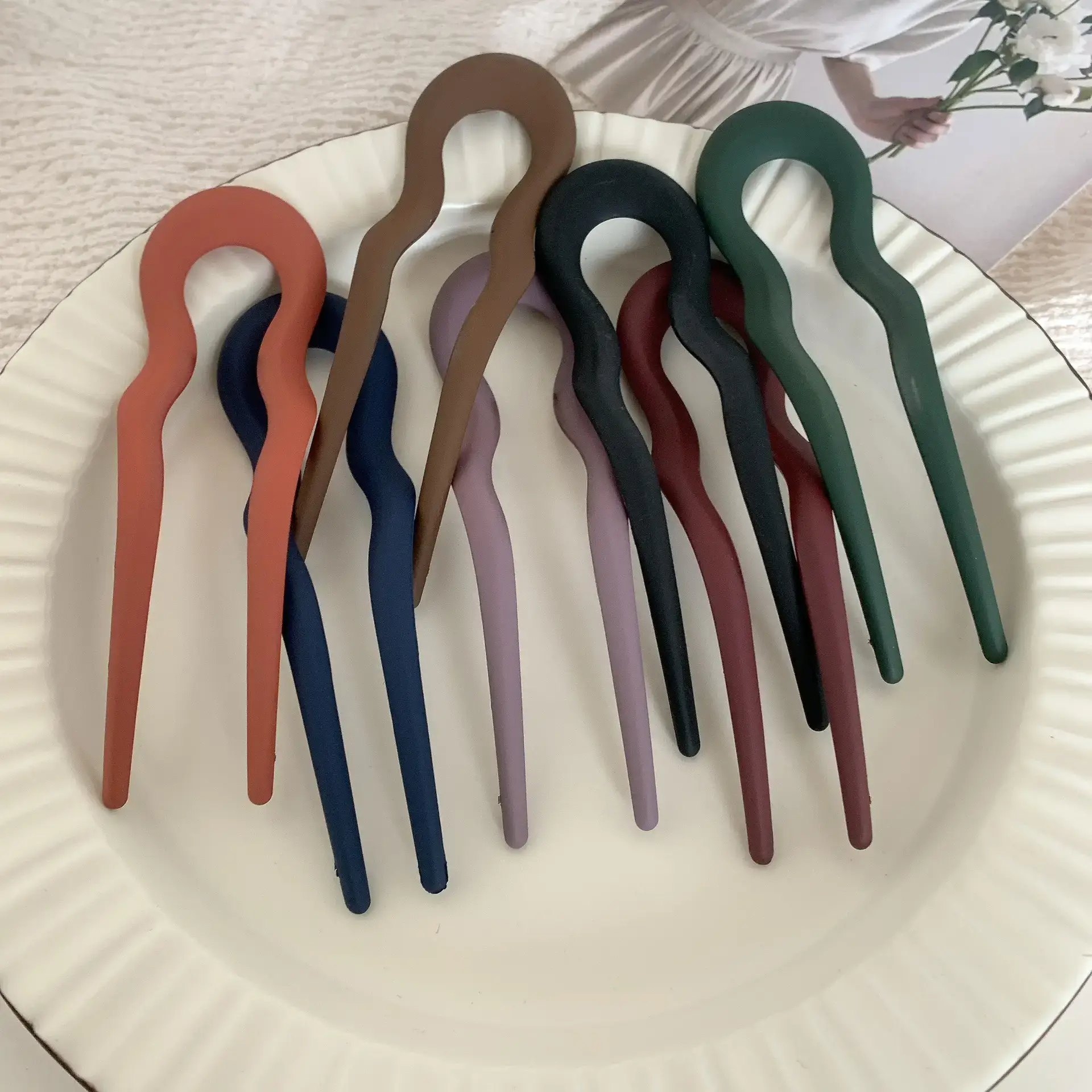 Green Frosted Hairpin for Women's Back Head Updo — feature 14