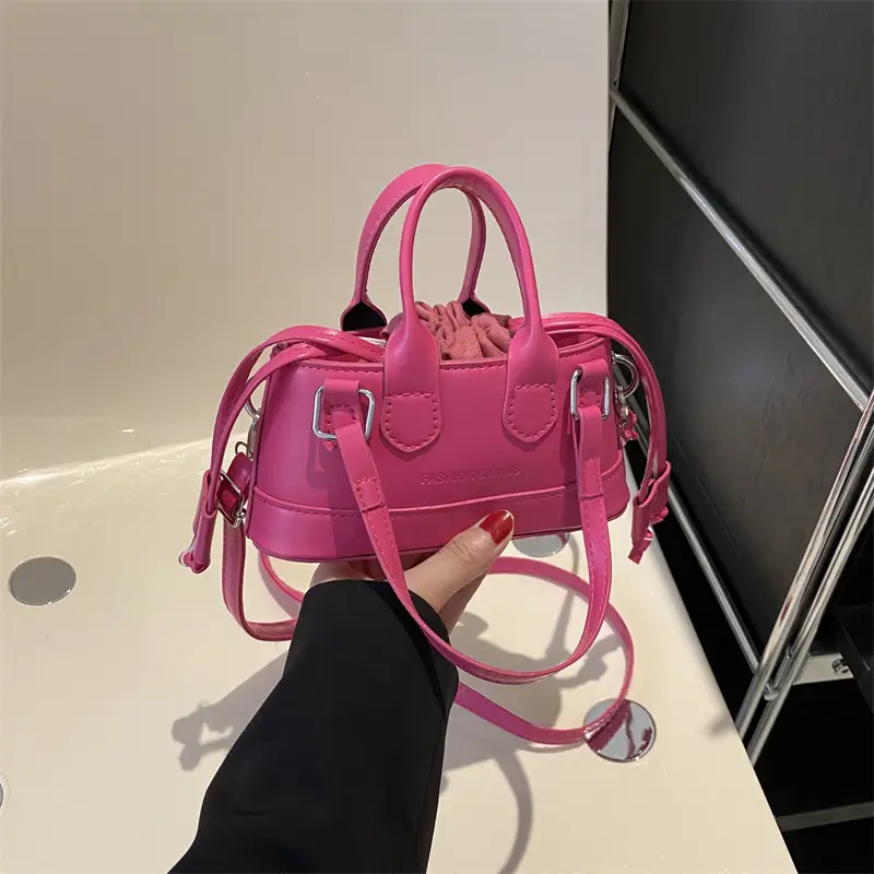 Women's Pink Textured Shoulder Messenger Bag 2023