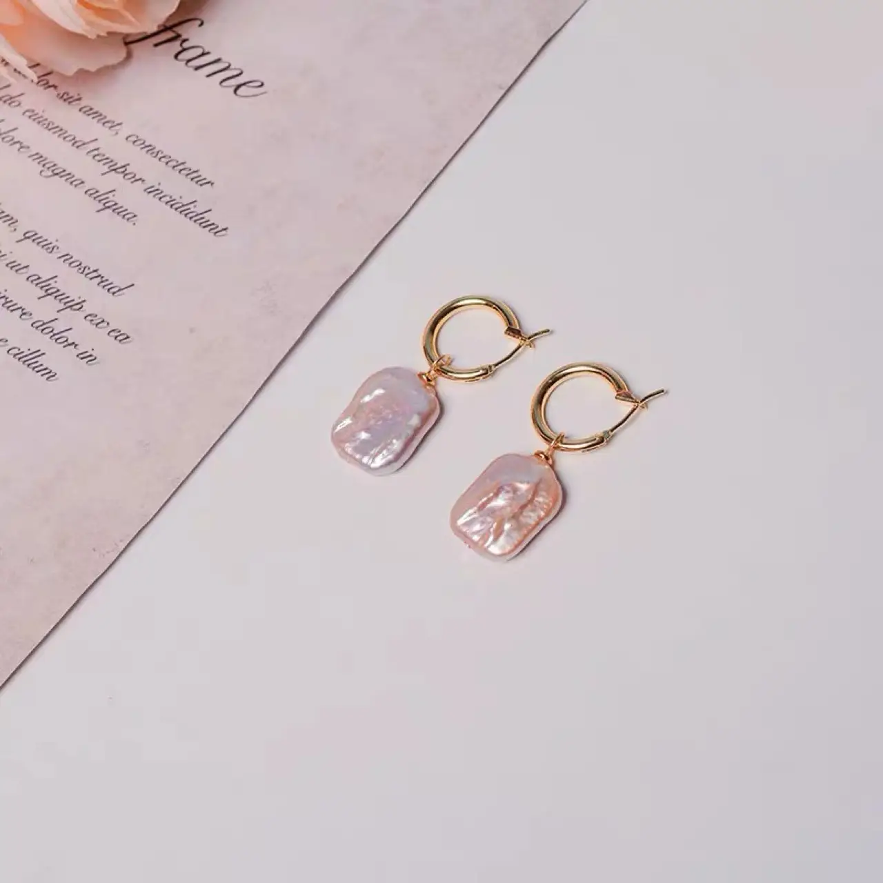 Retro Baroque Pearl Square Earrings Women 2023 - Image 2