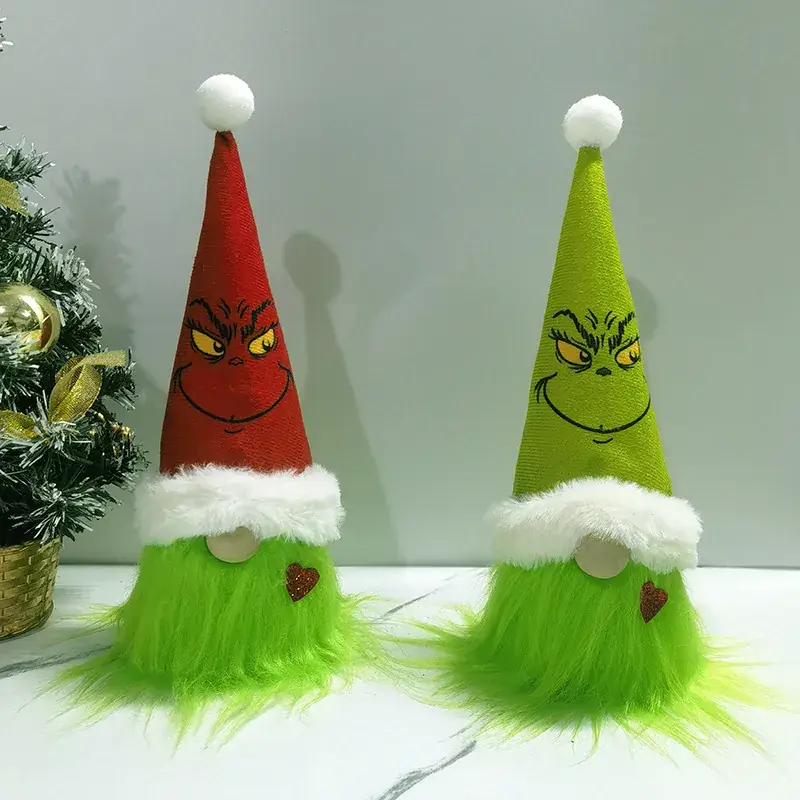 Grinch Plush Toy with Santa Hat Decor - Image 4