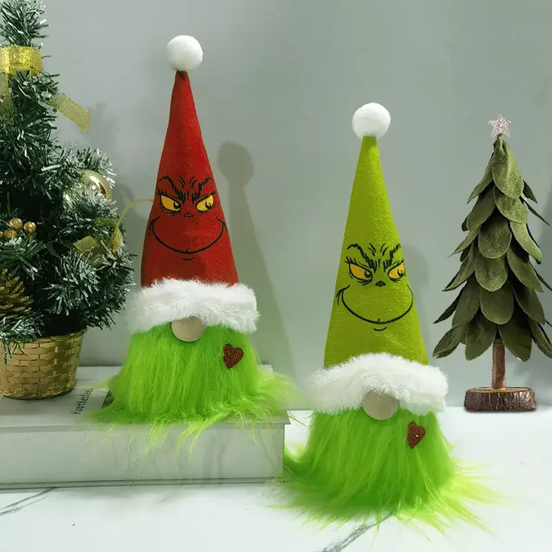 Grinch Plush Toy with Santa Hat Decor - Image 5