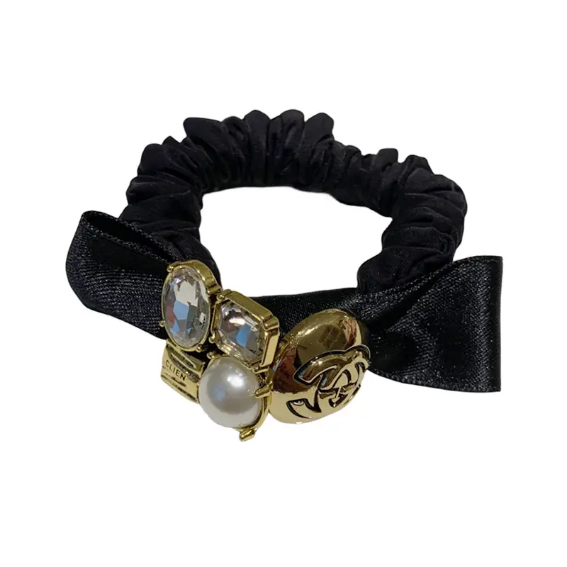 Black Baroque Hair Band with Pearl & Gold Accents - Image 6