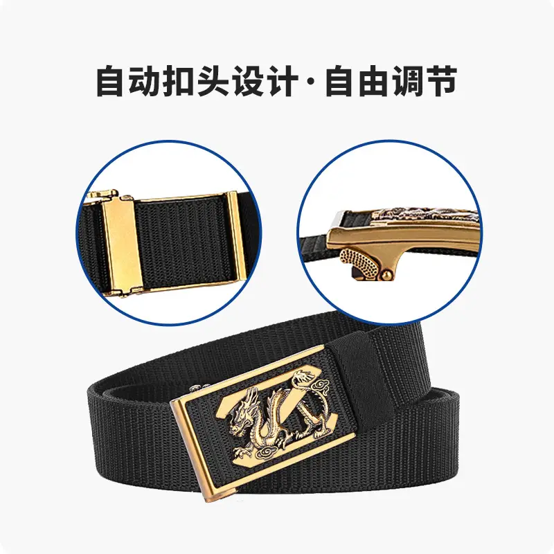 Men's Black Dragon Belt with Gold Buckle - Image 19