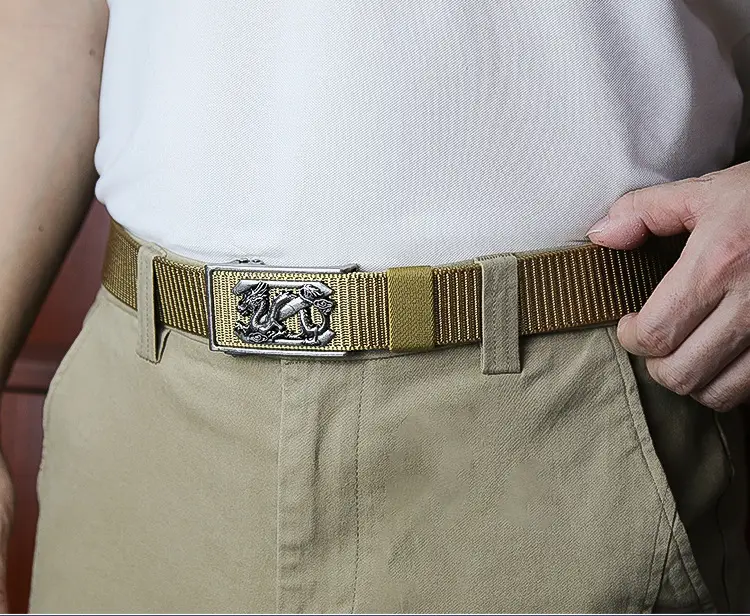 Men's Black Dragon Belt with Gold Buckle — feature 6
