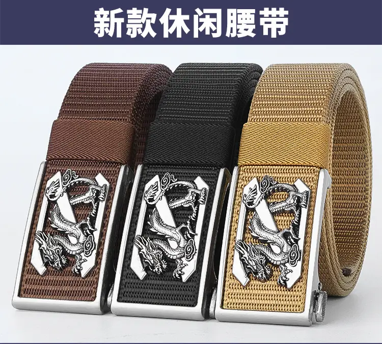 Men's Black Dragon Belt with Gold Buckle — feature 8