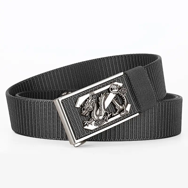 Men's Black Dragon Belt with Gold Buckle - Image 10