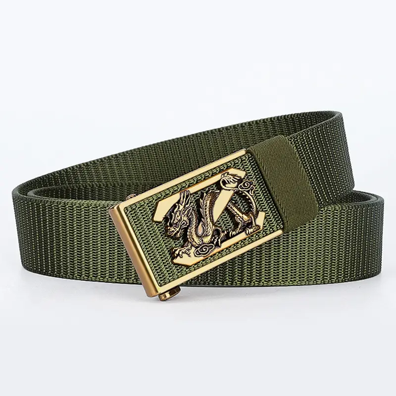 Men's Black Dragon Belt with Gold Buckle - Image 5