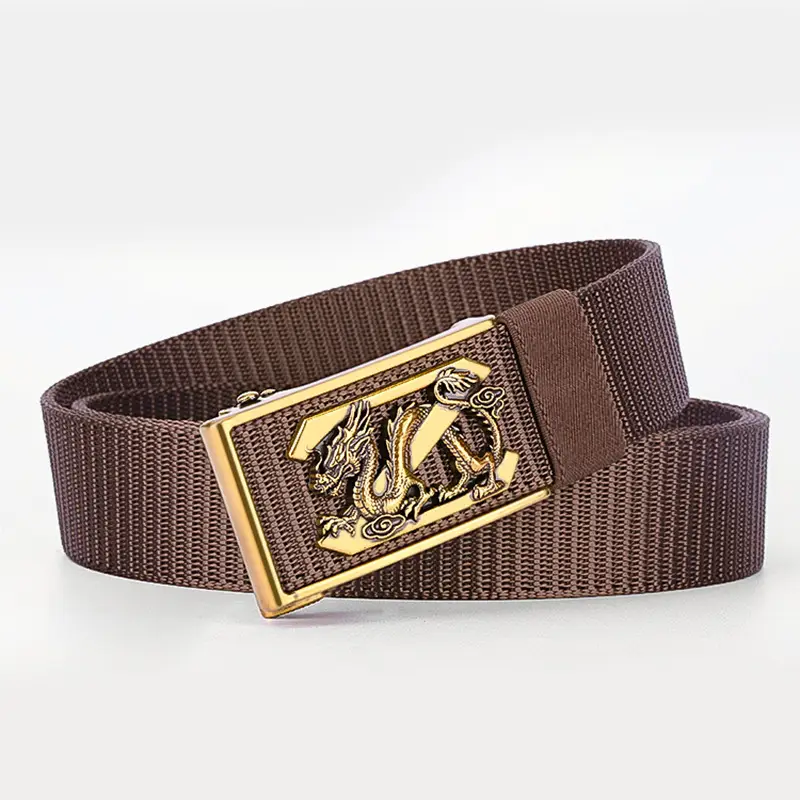 Men's Black Dragon Belt with Gold Buckle - Image 6
