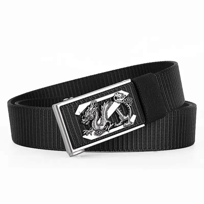 Men's Black Dragon Belt with Gold Buckle - Image 9
